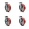 Service Caster 8 Inch Red Poly on Cast Iron Wheel Swivel Caster Set with Ball Bearings SCC SCC-30CS820-PUB-RS-4 - alternate 1